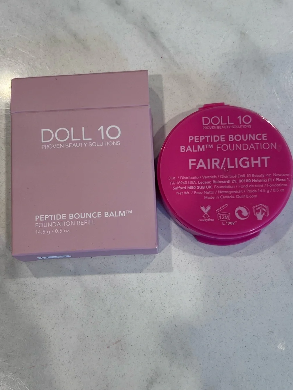 DOLL 10 PEPTIDE BOUNCE BALM FOUNDATION SHADE FAIR/LIGHT 0.5 oz. Refill